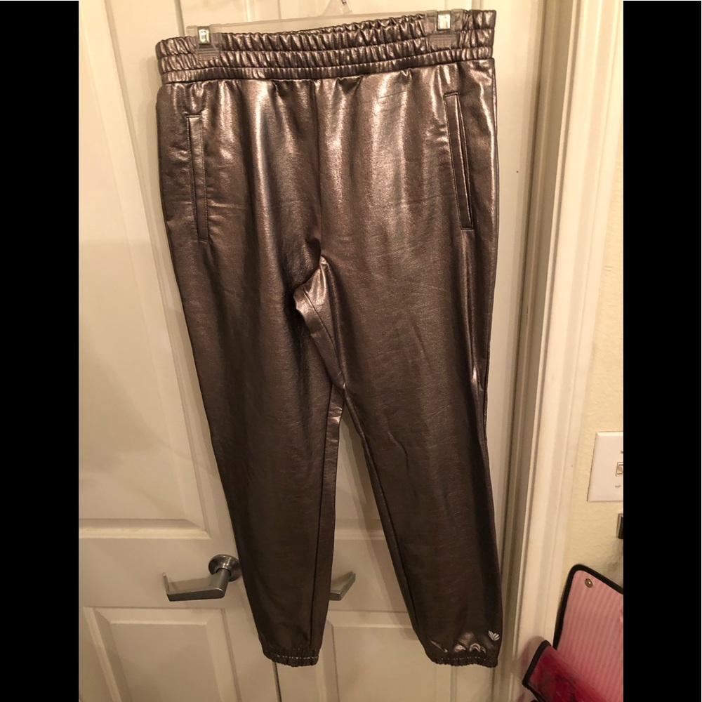 Faux Leather Gold/tan Joggers